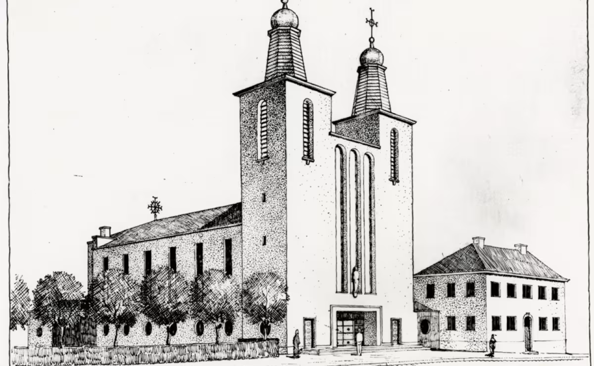 Rakvere Pauluse kiriku esialgne variant - perspektiivvaade