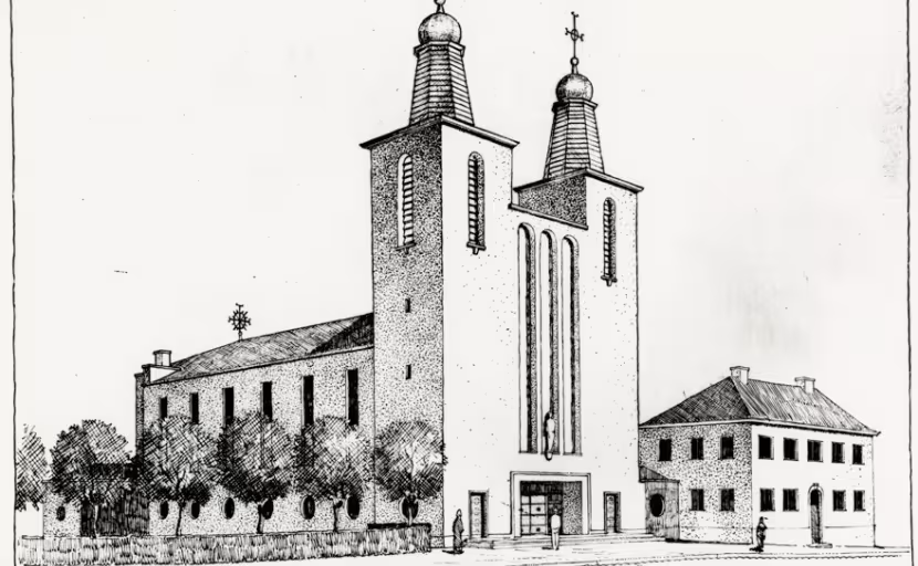 Rakvere Pauluse kiriku esialgne variant - perspektiivvaade